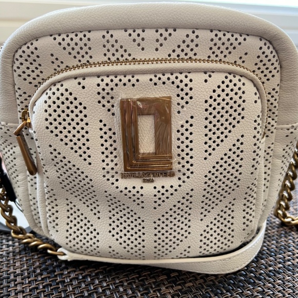 Karl Lagerfeld Paris Perforated Lafayette Crossbody Camera bag - NWT - Picture 2 of 6